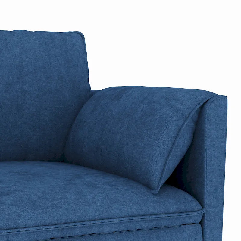 U-Shaped Sectional Sofa with Chaise Lounges and Armrest Storage Pocket Gray