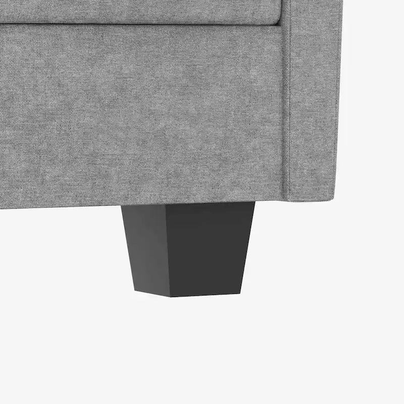 U-Shaped Sectional Sofa with Chaise Lounges and Armrest Storage Pocket Gray
