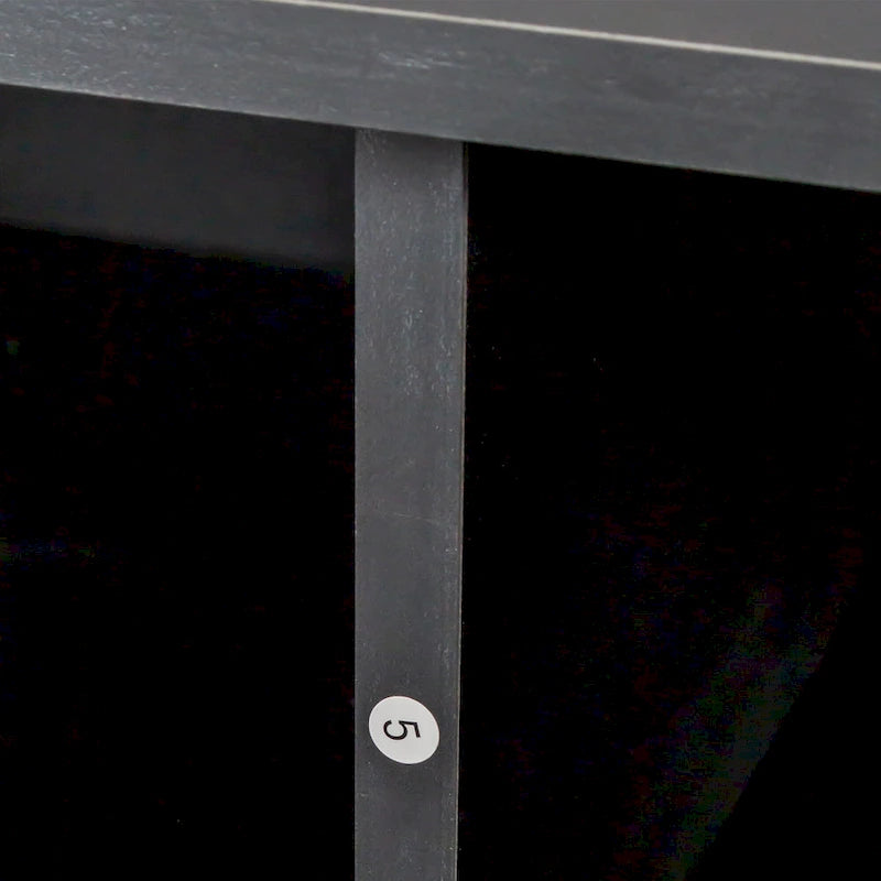 Modern Black 70-Inch TV Stand with Open Shelves and Storage Drawers