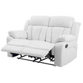 Faux Leather Reclining Loveseat with Channel Tufted Back White Black Brown