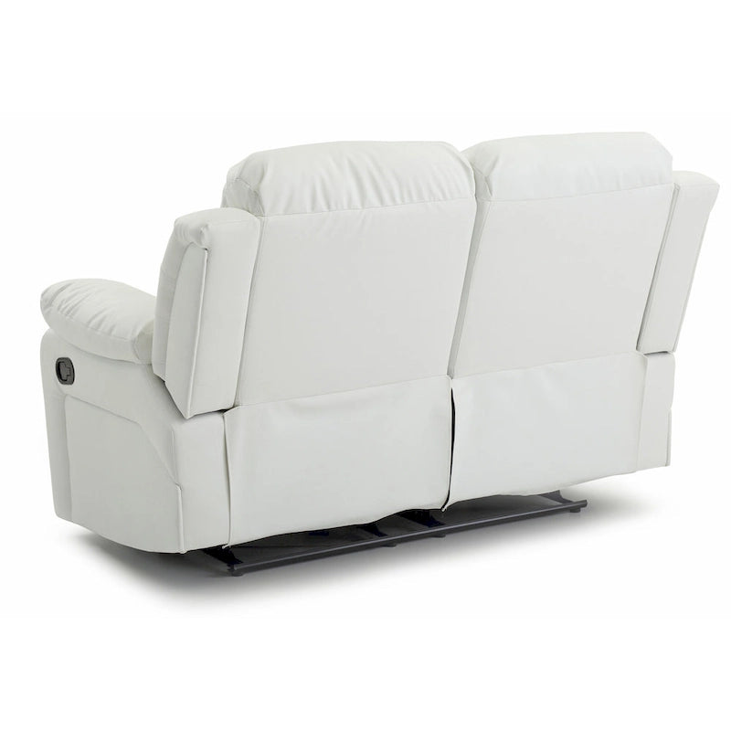 Faux Leather Reclining Loveseat with Channel Tufted Back White Black Brown