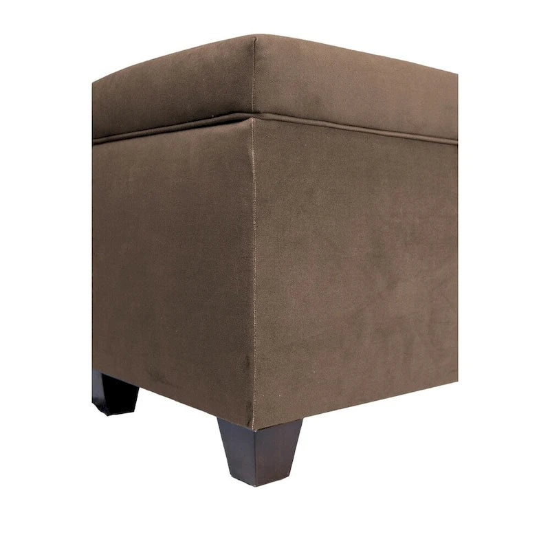 Lift Top Storage Bench Dual Compartment Shoe and Linen Organizer Brown