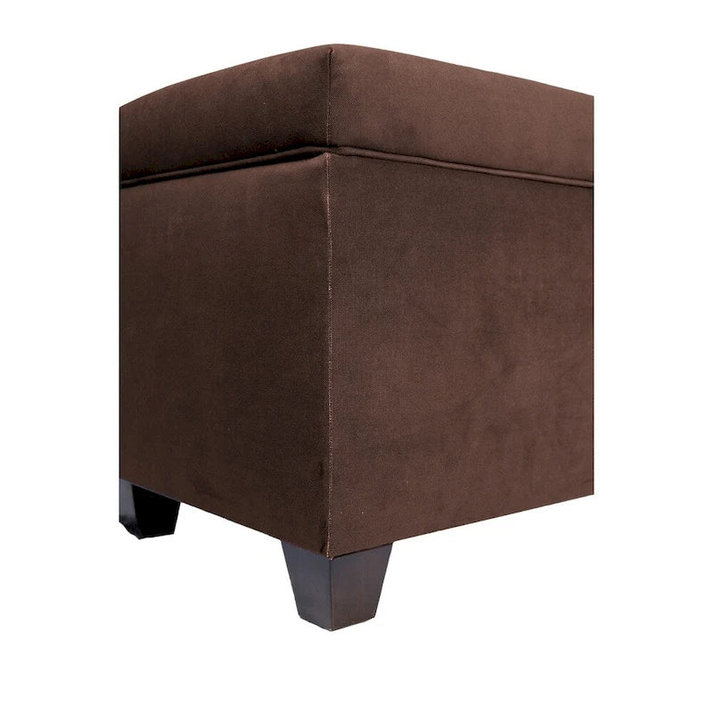 Lift Top Storage Bench Dual Compartment Shoe and Linen Organizer Brown