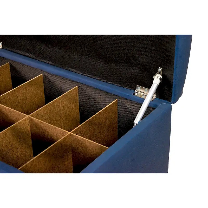 Lift Top Storage Bench Dual Compartment Shoe and Linen Organizer Brown