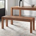 Rustic Solid Wood Dining Bench Brown Black Farmhouse Style
