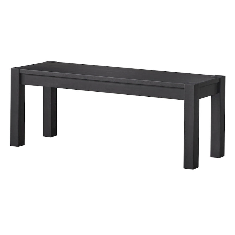 Rustic Solid Wood Dining Bench Brown Black Farmhouse Style