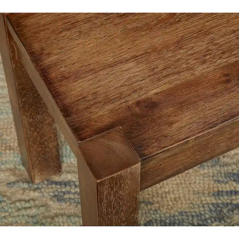 Rustic Solid Wood Dining Bench Brown Black Farmhouse Style