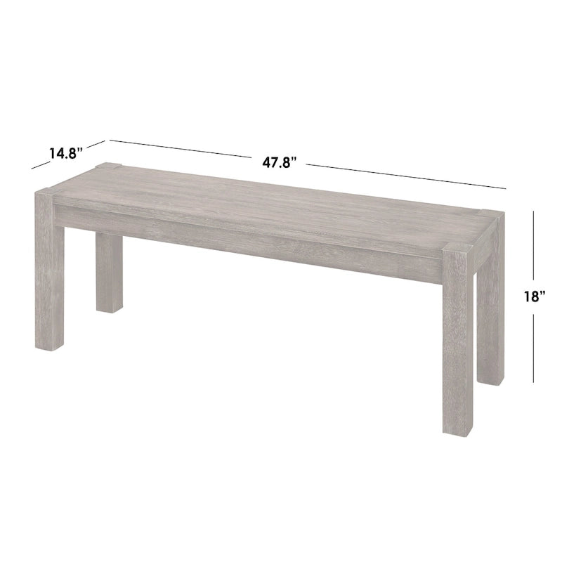 Rustic Solid Wood Dining Bench Brown Black Farmhouse Style
