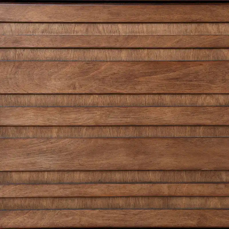 Tall Whiskey Finish Knotty Alder Wood Pier Cabinet with Slat Door