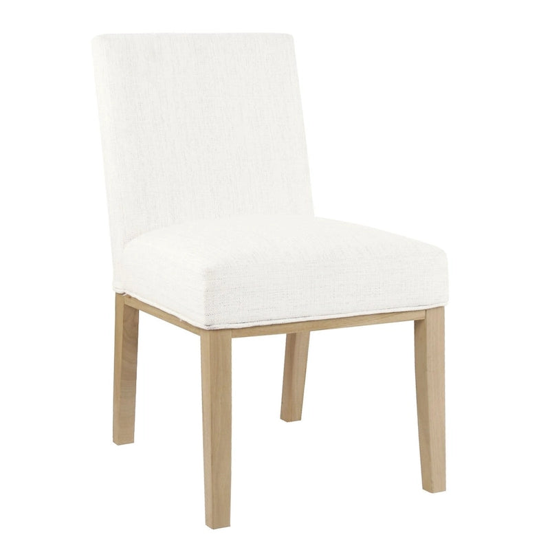 Modern Upholstered Dining Chair with Wood Legs Camel Faux Leather