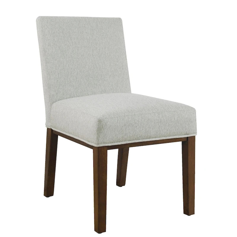 Modern Upholstered Dining Chair with Wood Legs Camel Faux Leather