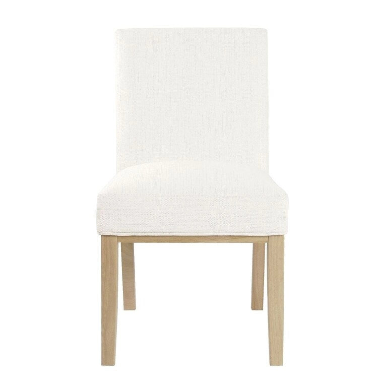Modern Upholstered Dining Chair with Wood Legs Camel Faux Leather