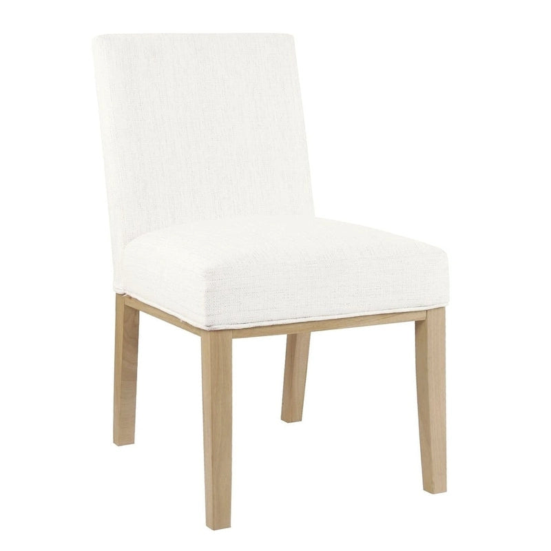 Modern Upholstered Dining Chair with Wood Legs Camel Faux Leather