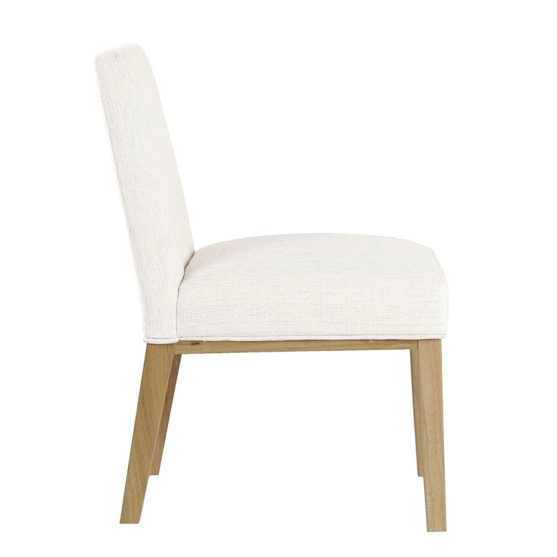 Modern Upholstered Dining Chair with Wood Legs Camel Faux Leather