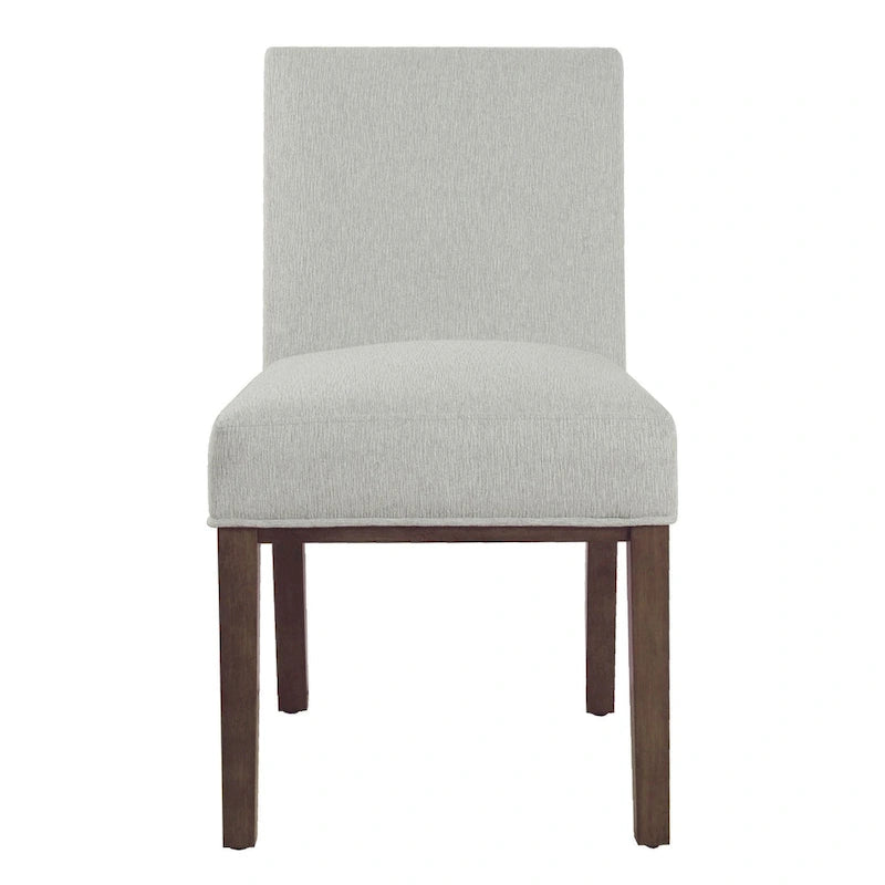 Modern Upholstered Dining Chair with Wood Legs Camel Faux Leather