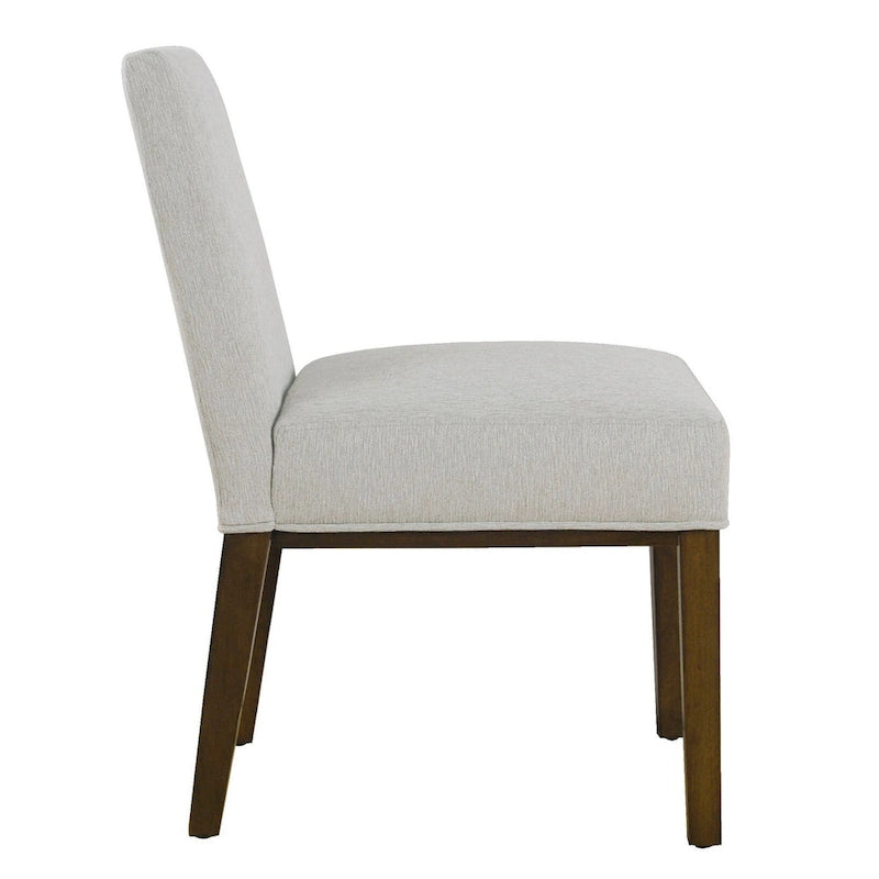Modern Upholstered Dining Chair with Wood Legs Camel Faux Leather