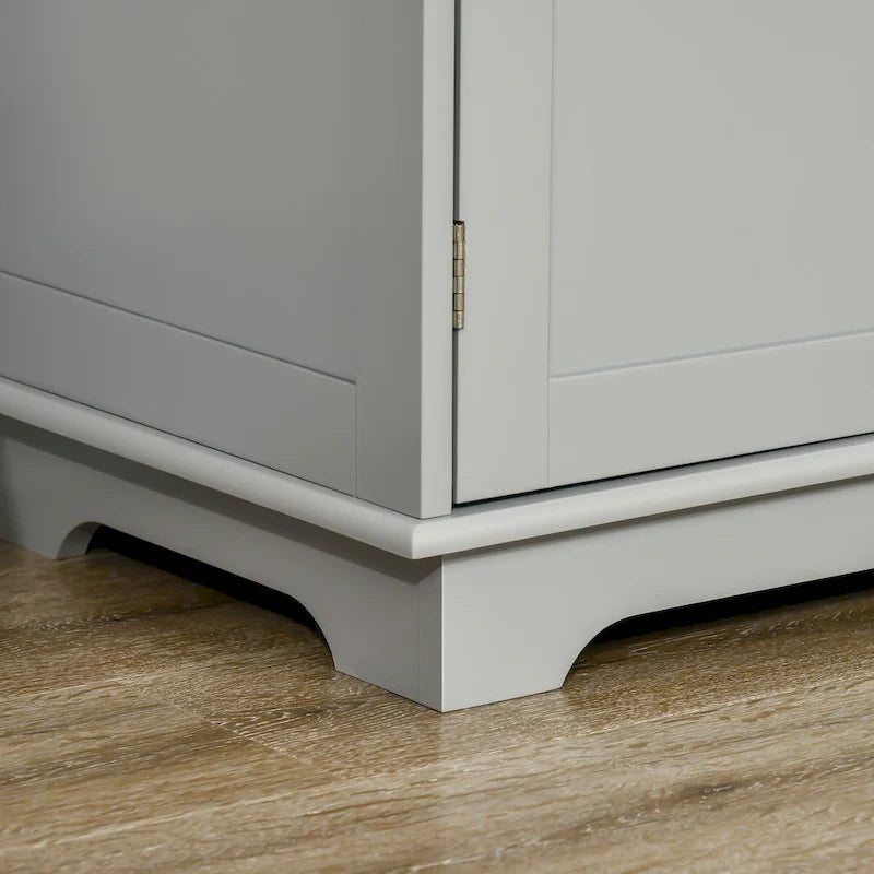 Buffet Sideboard Cabinet 3 Drawers Adjustable Shelves Black Grey White