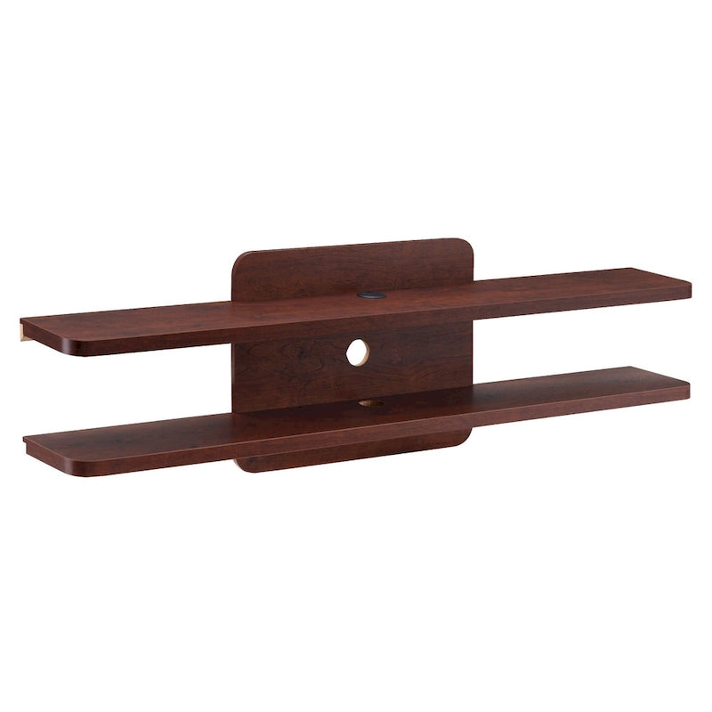 Modern Floating Wall Shelf Unit Dual Open Display MDF Veneer