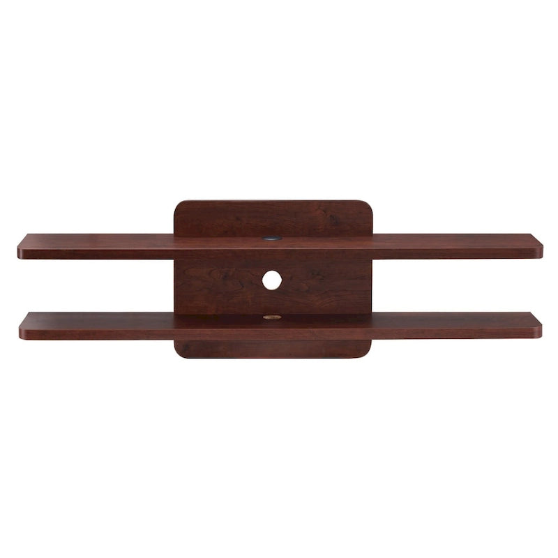 Modern Floating Wall Shelf Unit Dual Open Display MDF Veneer