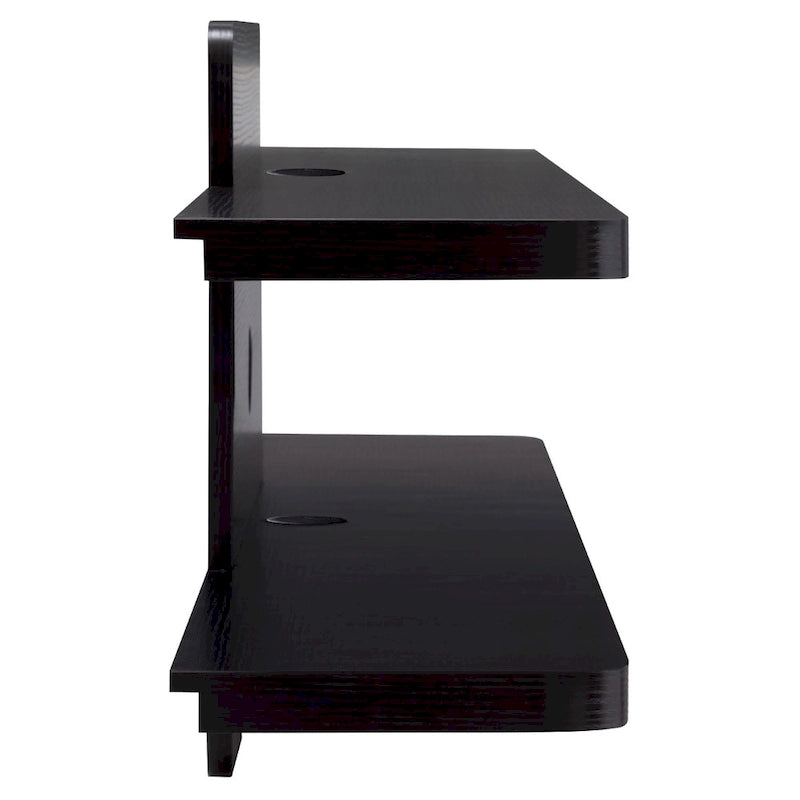 Modern Floating Wall Shelf Unit Dual Open Display MDF Veneer