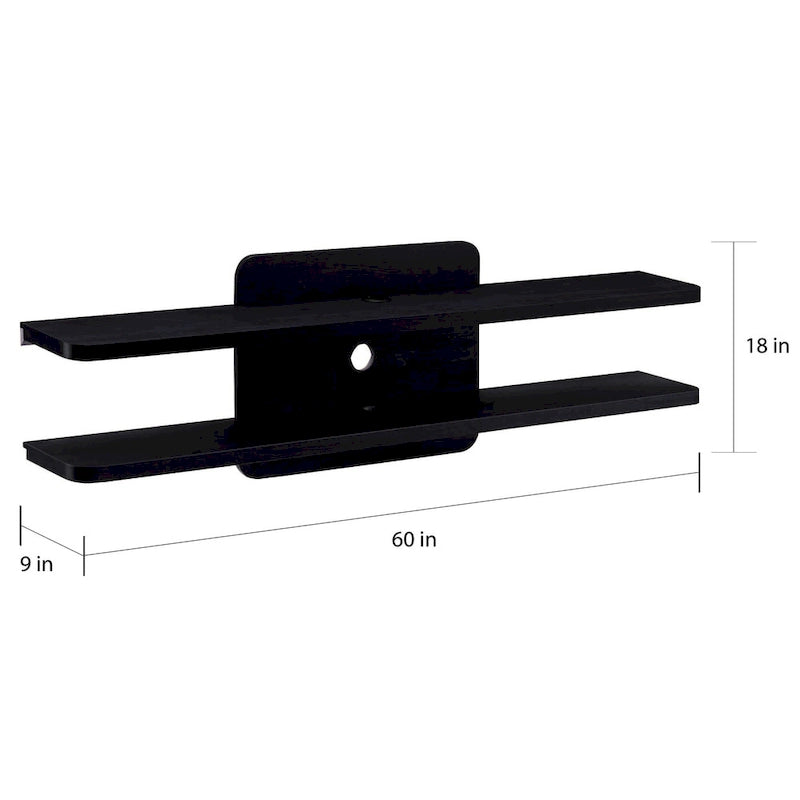 Modern Floating Wall Shelf Unit Dual Open Display MDF Veneer