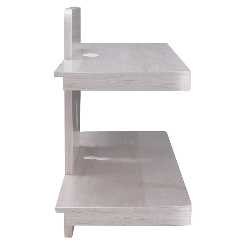 Modern Floating Wall Shelf Unit Dual Open Display MDF Veneer