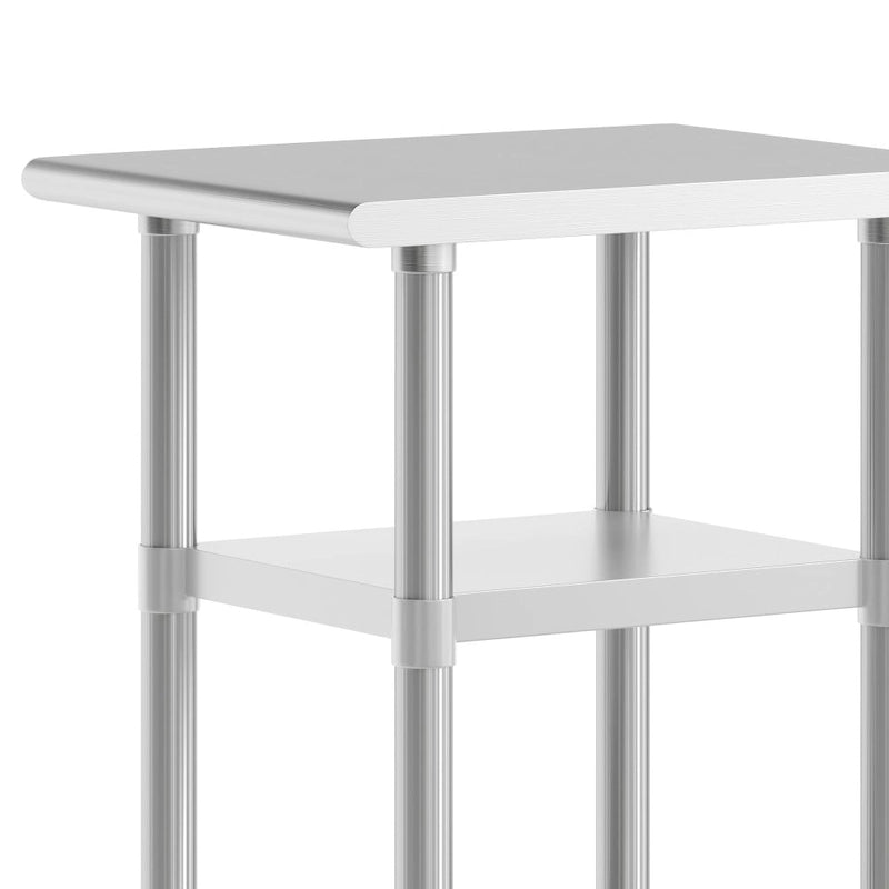18-Gauge Stainless Steel Commercial Work Table with Adjustable Undershelves