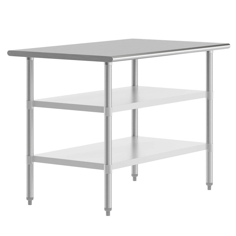 18-Gauge Stainless Steel Commercial Work Table with Adjustable Undershelves