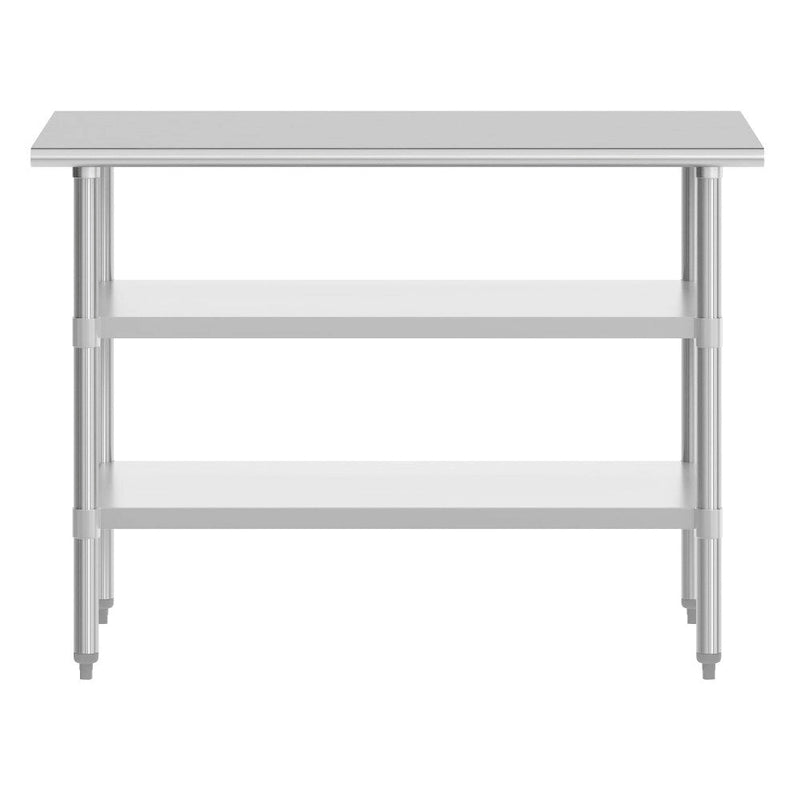 18-Gauge Stainless Steel Commercial Work Table with Adjustable Undershelves