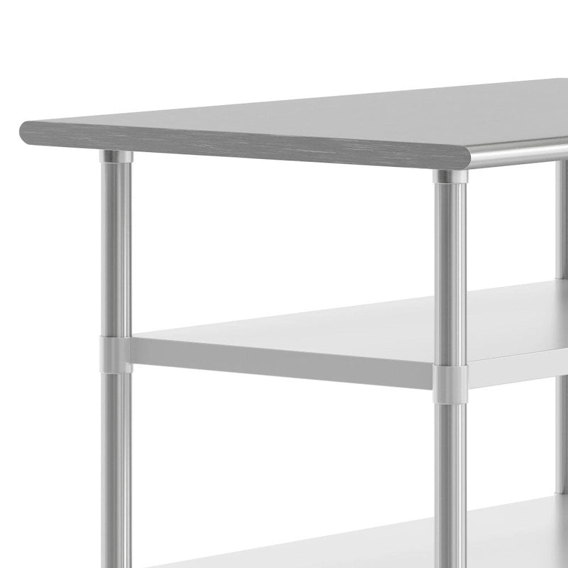 18-Gauge Stainless Steel Commercial Work Table with Adjustable Undershelves