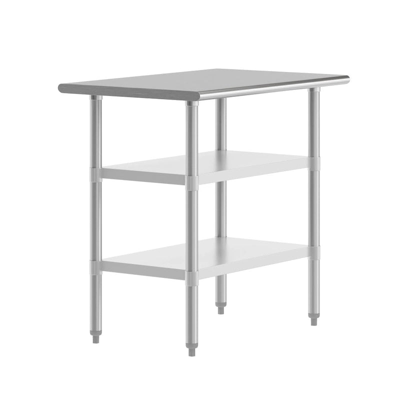 18-Gauge Stainless Steel Commercial Work Table with Adjustable Undershelves