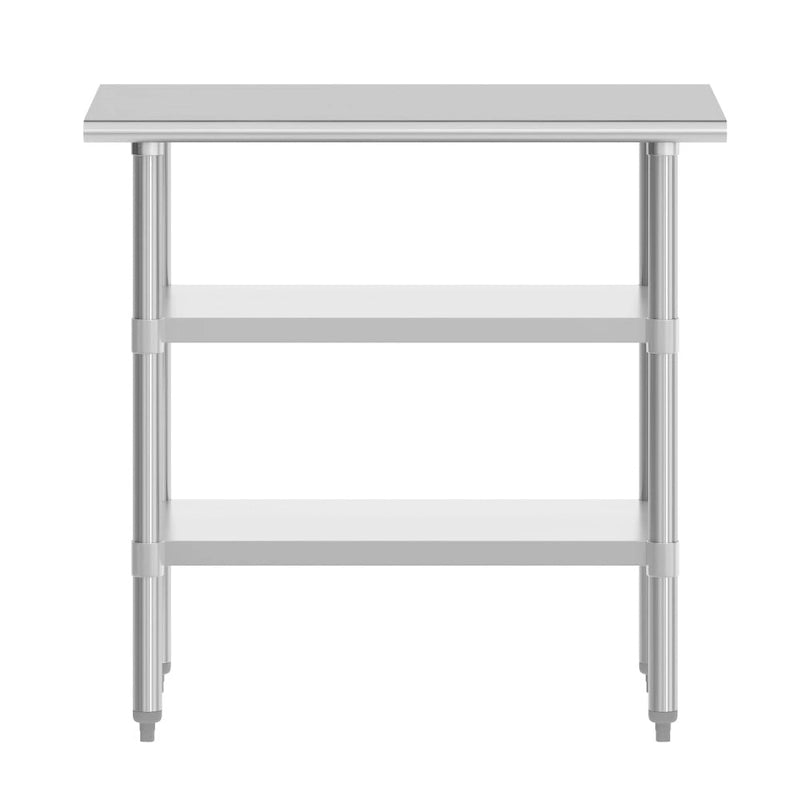 18-Gauge Stainless Steel Commercial Work Table with Adjustable Undershelves