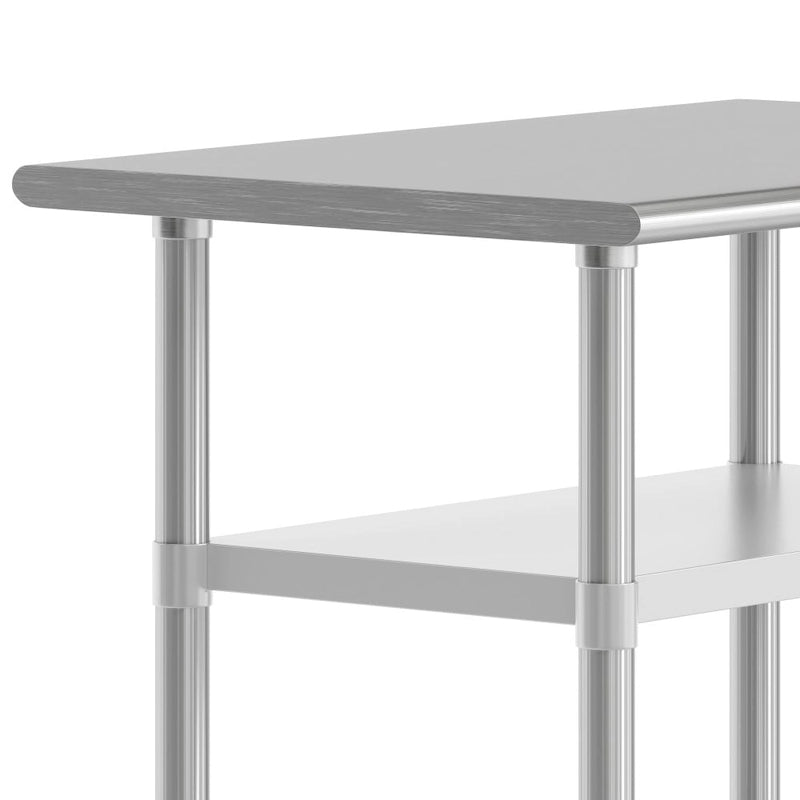 18-Gauge Stainless Steel Commercial Work Table with Adjustable Undershelves