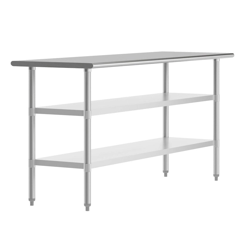 18-Gauge Stainless Steel Commercial Work Table with Adjustable Undershelves