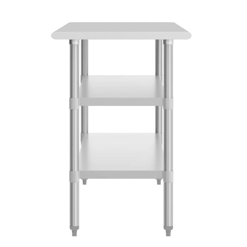 18-Gauge Stainless Steel Commercial Work Table with Adjustable Undershelves