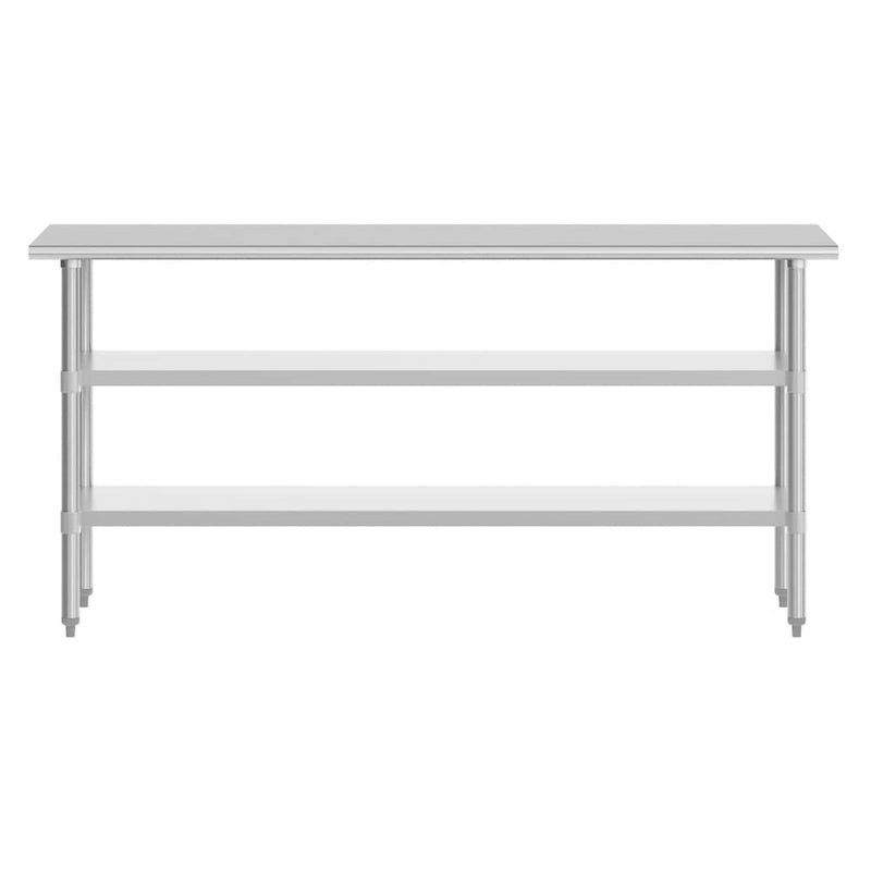 18-Gauge Stainless Steel Commercial Work Table with Adjustable Undershelves
