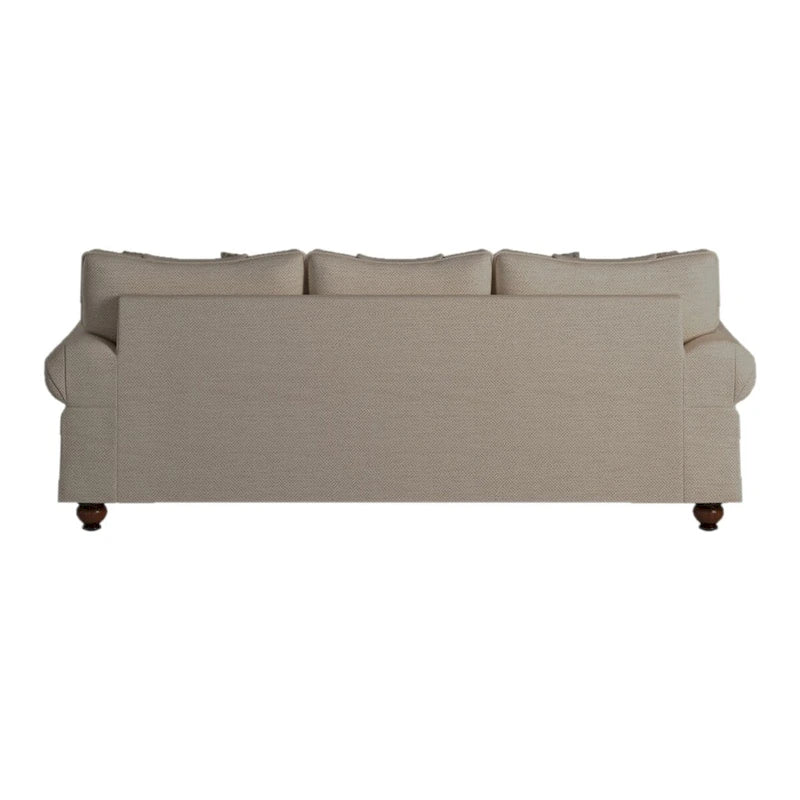Beige Nailhead Trim Traditional 3-Seater Sofa with Rolled Arms