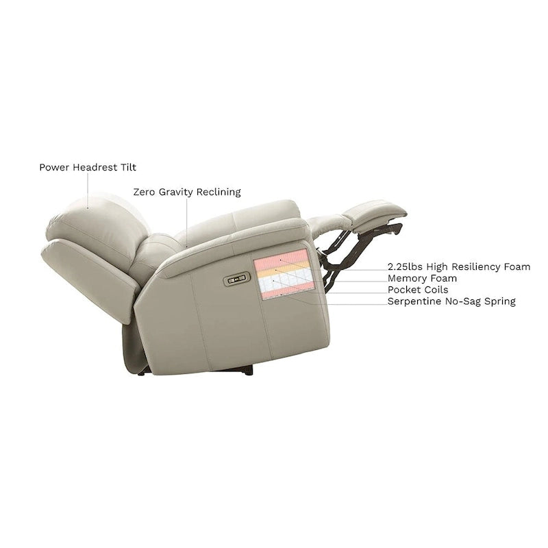 Vanilla Zero Gravity Power Reclining Top Grain Leather Loveseat