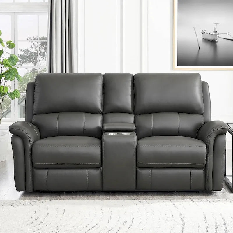 Vanilla Zero Gravity Power Reclining Top Grain Leather Loveseat