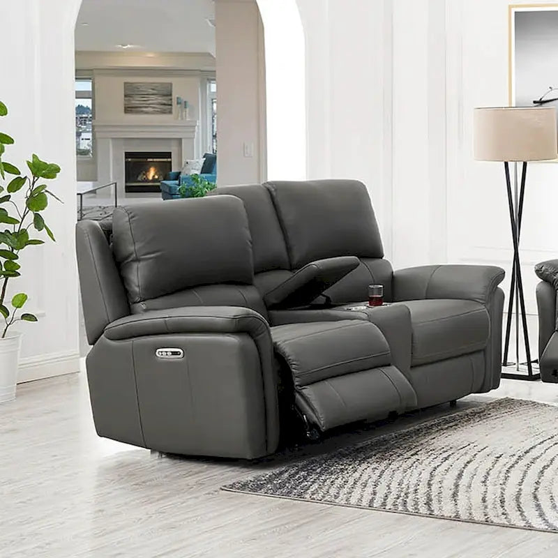 Vanilla Zero Gravity Power Reclining Top Grain Leather Loveseat