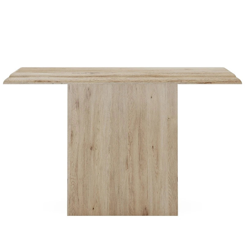 Natural Wood Grain Console Table with Curved Top Entryway Accent