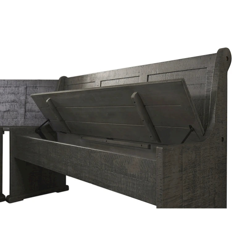 Gray Rustic Wood Dining Table with Rough-Sawn Detail